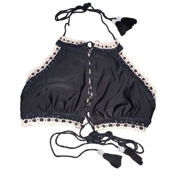 New Rinikini Crochet Halter Bikini Top Medium - Picture 1 of 9